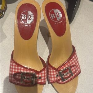 Gorgeous gingham sandals.  Purchased from Browns. Made in Italy!
